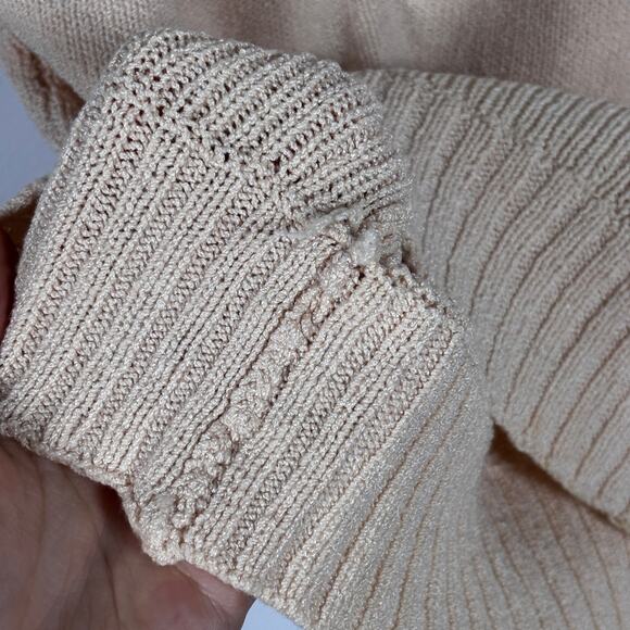 Vintage 1980s Cottage Core Sweater Pale Pink Green Floral Embroidery AS IS - Picture 9 of 15